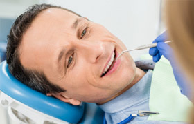 man in dental chair