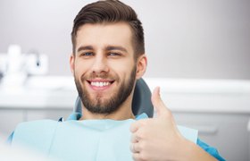 man in dental chair