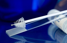 A man getting an oral cancer screening