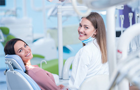 woman in dental chair