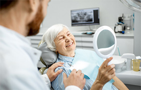 older woman at dentist