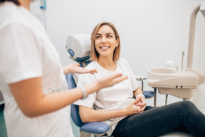 a patient during their cosmetic dental consultation