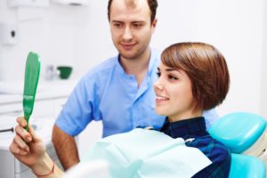 Female patient at dentist